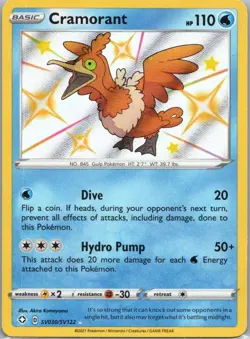 Pokemon TCG Cramorant SV030/122 Shining Fates Shiny Vault Holo NM - Image 1