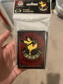 Pokemon World Championships Anaheim Pikachu Rockabilly Sleeves Sealed New - Image 1