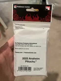Pokemon World Championships Anaheim Pikachu Rockabilly Sleeves Sealed New - Image 2