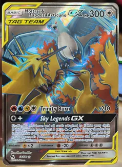 Pokemon Moltres & Zapdos & Articuno GX 66/68 Hidden Fates Ultra Rare Holo 300 HP - Image 1