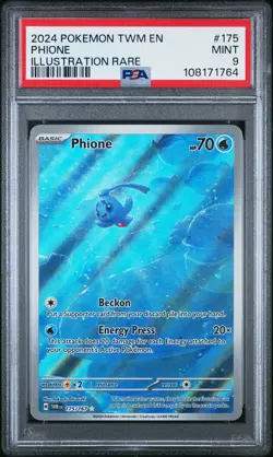 Phione 2024 Pokemon Twm En-Twilight Masquerade #175/167 Illustration Rare PSA 9 - Image 1