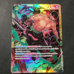 Bandai One Piece CCG Roronoa Zoro OP06-118 Full Art Holo Character Card - Image 1