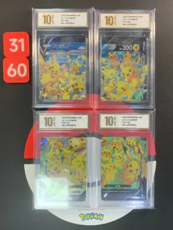 Pokemon TCG Chinese Pikachu V UNION S-P 109-112 4sheets Promo card Grade10 3160 - Image 1