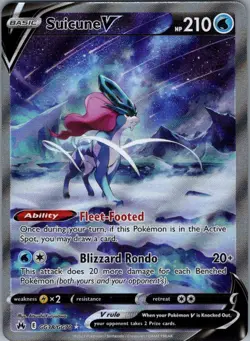 Suicune V GG38/GG70 Crown Zenith: Galarian Gallery - Pokemon Card - NM - Image 1