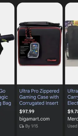 Ultra Pro Red And Black Satchel Deck Box For 6 different 100 Card Decks - Image 3