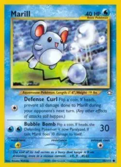Moderately Played, English Pokemon Regular Marill - 66/111 - Common - Unlimited - Image 1