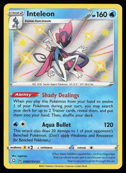 Inteleon SV027/SV122 Shiny Holo Rare Shining Fates Pokemon Card - Image 1