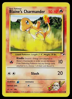Pokemon Card - Blaine's Charmander Gym Heroes 61/132 Common - Image 1