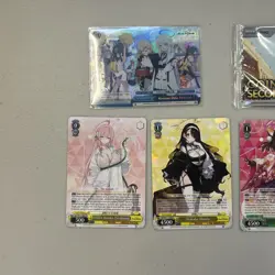 97 Weiss Schwarz Card Lot Mixed, 19 Holos, 1 Sealed Promo Pack - Image 2