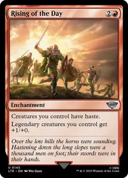 1x Rising of the Day NM Eng MTG - LOTR: Tales of Middle Earth - Image 1