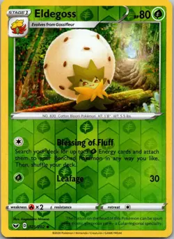 Eldegoss 021/202 Uncommon Sword & Shield Pokemon Reverse Holo Near Mint - Image 1