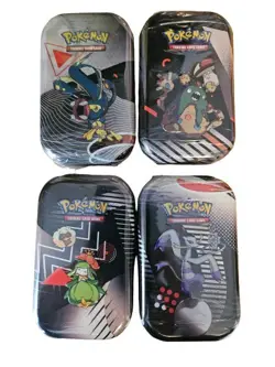 (4x Lot) 2025 Pokemon Black Bolt & White Flare Unova Mini Tins New Sealed - Image 1