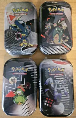 (4x Lot) 2025 Pokemon Black Bolt & White Flare Unova Mini Tins New Sealed - Image 2