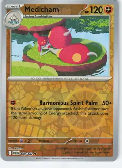 Medicham 100/182 Uncommon Reverse Holo SV10: Destined Rivals NM Pokemon - Image 1
