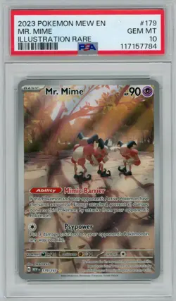 2023 Pokemon Mew En-151 Mr. Mime #179 Illustration Rare PSA 10 - Image 1