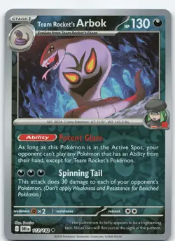 Team Rocket's Arbok 113/182 Reverse Holo SV10: Destined Rivals NM Pokemon - Image 1
