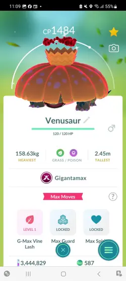 Pokemon Go Shiny Venusaur ( Gigantamax ) - Image 1