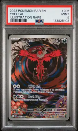 Pokemon PSA 9 Yveltal 205/182 Par En-paradox Rift Illustration Rare 2023 - Image 1