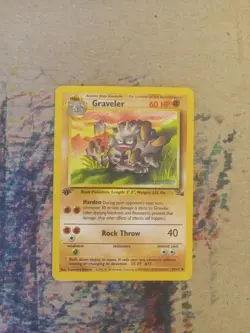 Graveler 37/62 Uncommon Fossil Pokemon 1st Edition Moderately Played - Image 1