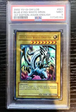 Yu-Gi-Oh! -PSA 9 Mint Blue Eyes White Dragon- LOB 1st Edition!! (Asian English) - Image 1