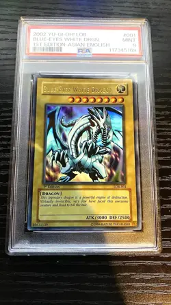 Yu-Gi-Oh! -PSA 9 Mint Blue Eyes White Dragon- LOB 1st Edition!! (Asian English) - Image 2