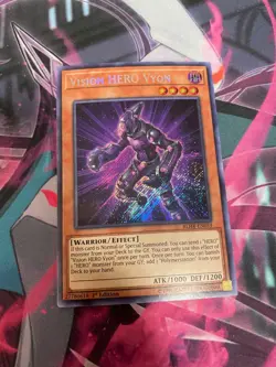 YUGIOH - VISION HERO VYON - SECRET RARE - 1ST ED - NM - BLHR - Image 1