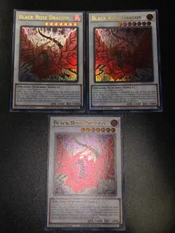 Yugioh! 3x Black Rose Dragon RA04-EN057 Ultra Rare 1st Ed NM Playset - Image 1