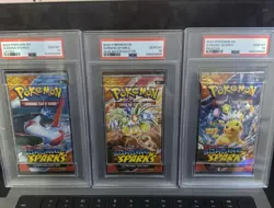 Pokemon TCG - Surging Sparks - PSA 10 Booster Pack x3 - Latias/Exeggutor/Pikachu - Image 1