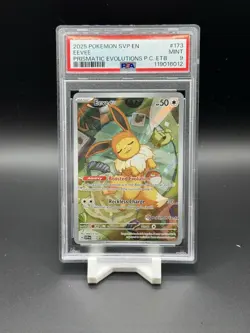 Eevee 173 PSA 9 Stamped 2025 Pokemon Center Promo SVP EN Prismatic ETB - Image 1