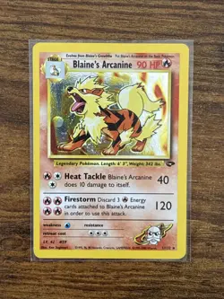 Pokemon TCG Blaine's Arcanine Gym Challenge 1 Holo Unlimited Rare Card - Image 2