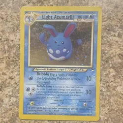 Light Azumarill 37/105 Neo Destiny Holo Rare – 80 HP – Pokemon TCG Card - Image 1