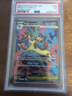 Pokemon TCG Mega Lucario EX 160/132 Ultra Rare Holo Card Mega Evolutions PSA 7 - Image 1