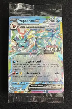 Vaporeon ex 023/131 Sealed Stamped Promo Prismatic Evolutions Pokemon Card TCG - Image 1