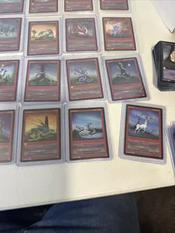 Lot of 155 Vintage 1994 Wyvern Card Game Cards W/55 Dragons In Card Protectors - Image 4