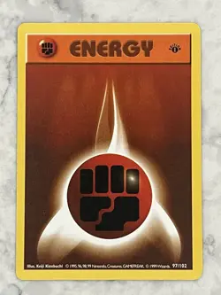 FIGHTING ENERGY Pokemon Card WOTC 1st Edition Base Set Shadowless 97/102 - Image 1