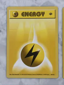 Pokemon TCG 1st Edition Shadowless Electric Energy Base Card 100/102 1 Card - Image 2
