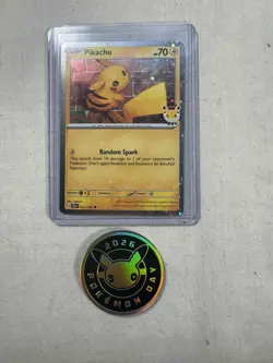 2026 Pokemon Day Pikachu TEF 51/162 Pokemon Card and Coin - Image 1