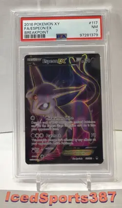 Pokemon TCG Espeon-EX Holo Full Art Ultra Rare Card Breakpoint 117/122 PSA 7 - Image 1