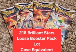 216x Pokemon Brilliant Stars Loose Booster Pack Lot Case Equivalent New Sealed - Image 1