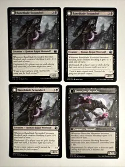 4x Mtg Innistrad Midnight Hunt Baneblade Scoundrel NM/M Magic The Gathering - Image 1