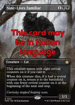 MTG NINE-LIVES FAMILIAR 321 EXC - FAMIGLIO DALLE NOVE VITE - FDN X IT - MAGIC - Image 1
