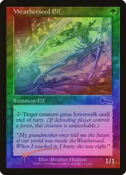 Weatherseed Elf FOIL Urza's Legacy PLD Green Common MAGIC MTG CARD ABUGames - Image 1