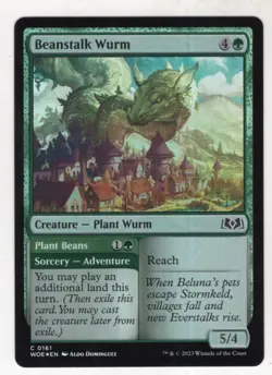 MTG Wilds Of Eldraine Foil Card #161 Beanstalk Wurm - Image 1