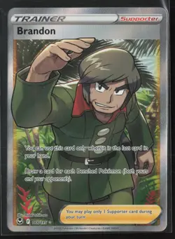 Brandon (Full Art) Ultra Rare SWSH12: Silver Tempest 188/195 NM Pokemon Card - Image 1