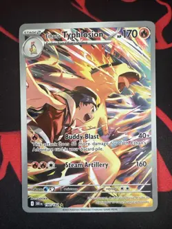 2025 POKEMON DRI EN-DESTINED RIVALS 190 ETHAN'S TYPHLOSION ILLUSTRATION RARE - Image 1