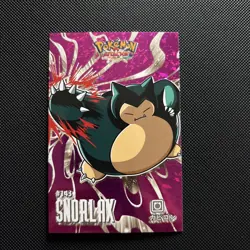 Pokemon Snorlax #143 Database Attacks Set Pink Shattered Holo - Image 1