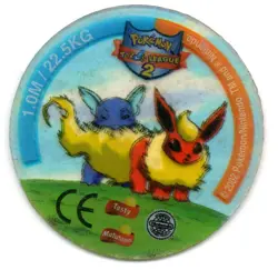 #136 FLAREON VS #08 WARTORTLE TAZO LEAGUE 2 POKEMON TAZOS 2002 MATUTANO - Image 2