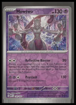 Pokemon TCG Mewtwo Reverse Holo 150/165 SV: Scarlet & Violet 151 Rare NM/M - Image 1