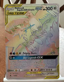 Pokemon Moltres & Zapdos & Articuno GX TAG TEAM Secret Rare Holo 69/68 300 HP #2 - Image 3