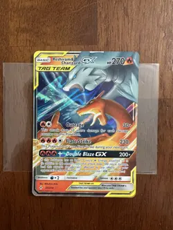 Pokemon Reshiram & Charizard GX TAG TEAM Ultra Rare Holo 20/214 270 HP - Image 1